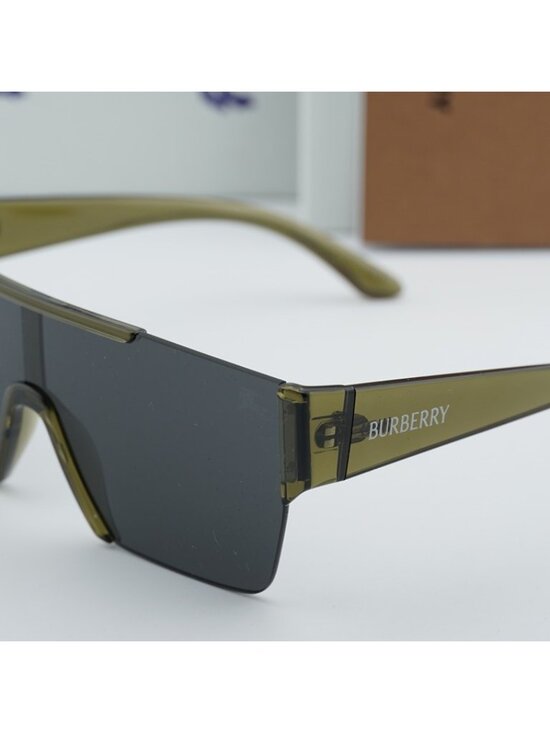 Burberry BE4291 42687 Sunglasses Green Shield Frame, Grey Lenses main image 9